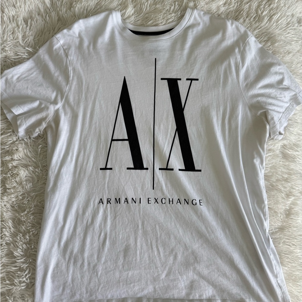A/X Armani Exchange White Tee with Black Logo